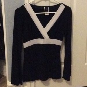 Black long sleeve with white detailing